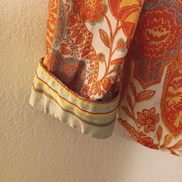 Robert Graham Knowledge Wisdom Truth Orange Paisley Button-Down Women's Sz M - Picture 9 of 15